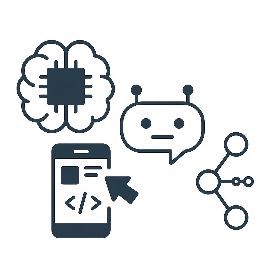 Artificial intelligence and machine learning technology illustration